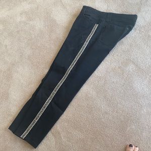 Democracy black cropped jeans w sparkly side trim